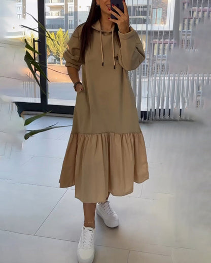 Pocket Long Sleeve Dress Khaki 2023 f/w 23BF casual dresses Clothes Dresses