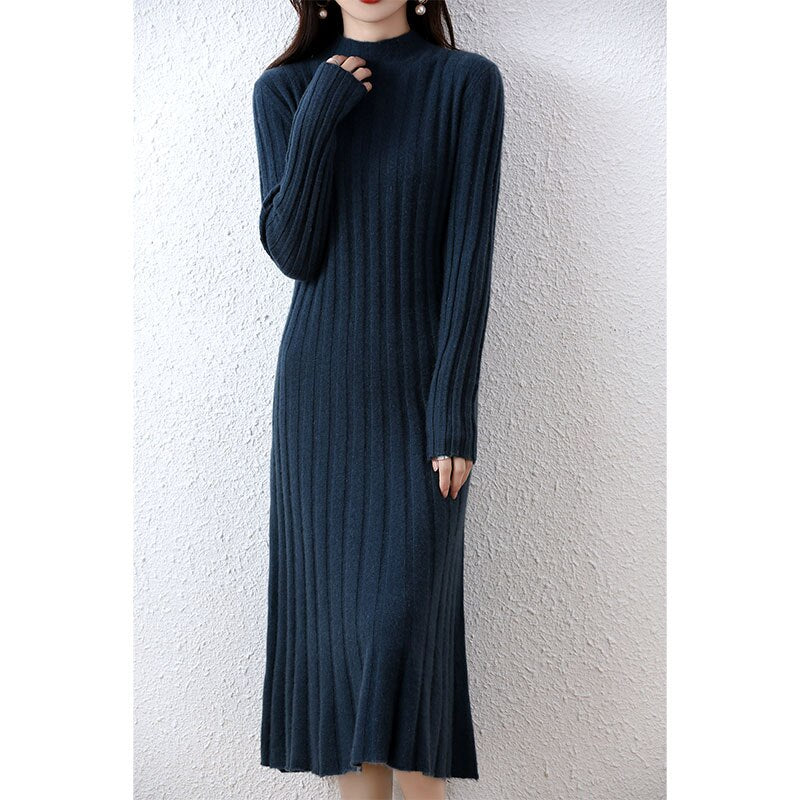 Cozy and Comfortable Wool Midi Dress - BEYOND