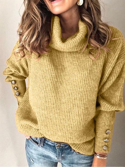 Solid Color Knit Sweater - LuckyFash™