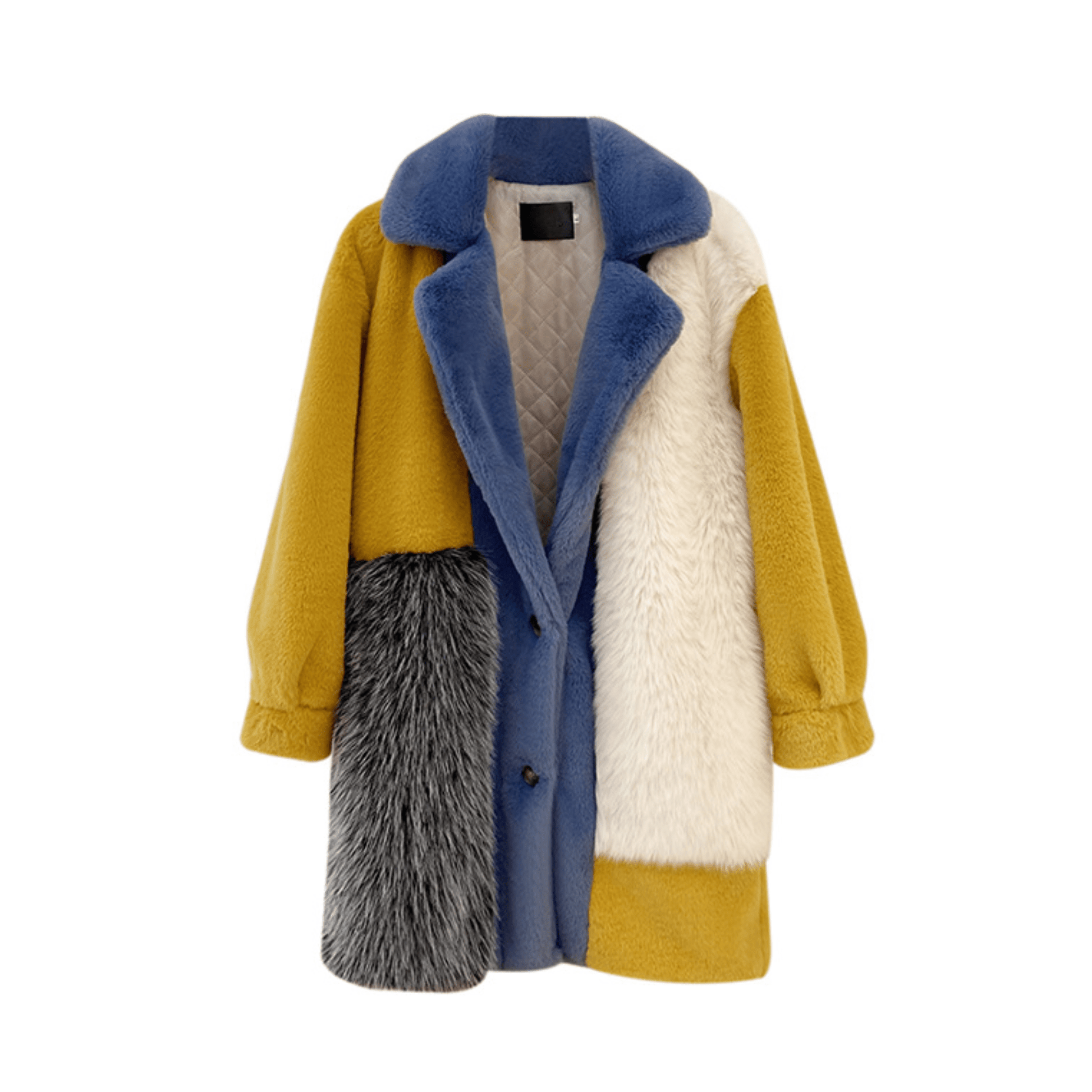 Warm Patchwork Faux Fur Coat - Kelly Obi New York