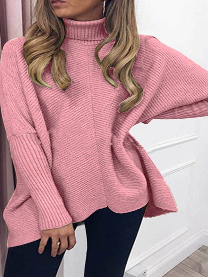 Women's Sweaters Turtleneck Bat Long Sleeve Pullover Sweater - LuckyFash™